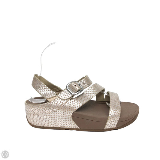 Sandals Heels Wedge By Fitflop In Tan, Size: 6
