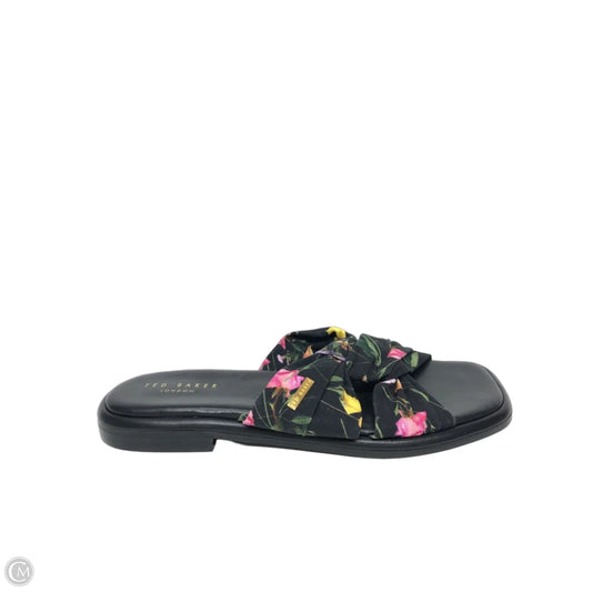 Sandals Flats By Ted Baker In Floral Print, Size: 7