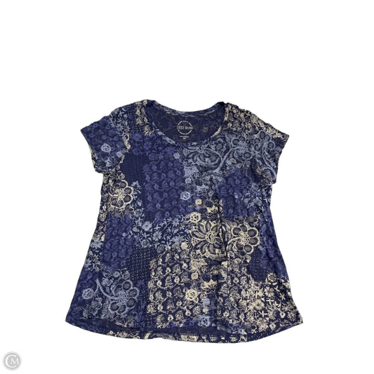 Top Short Sleeve Basic By Lucky Brand In Blue, Size: 2x