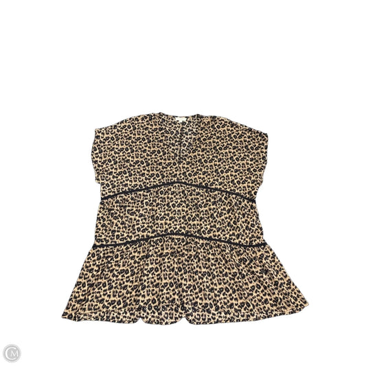 Tunic Short Sleeve By Oddi In Leopard Print, Size: 1x