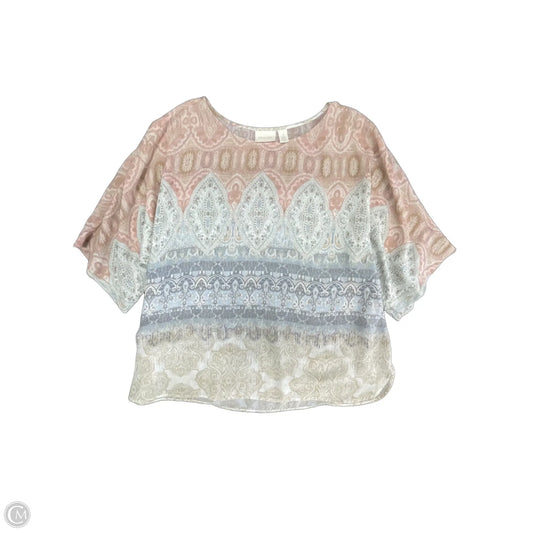 Blouse Short Sleeve By Chicos In Multi-colored, Size: Xl