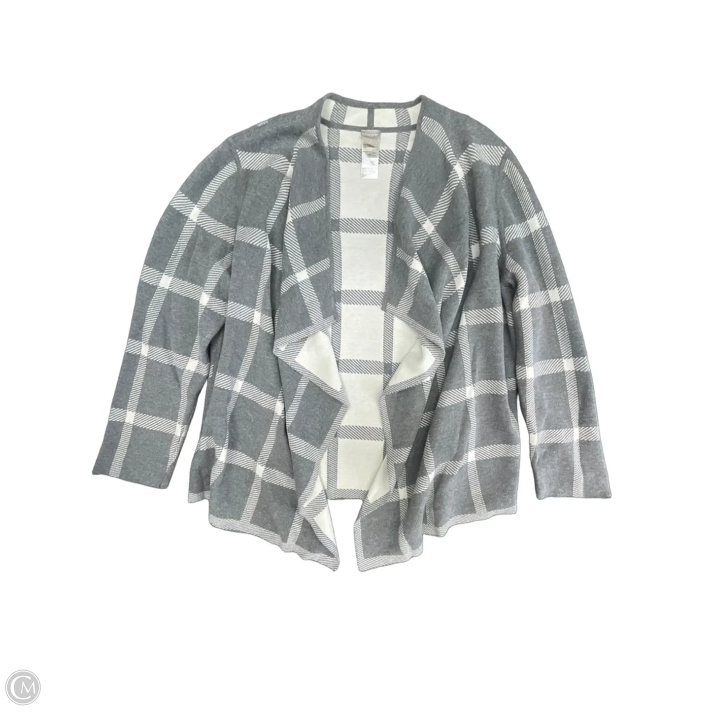Sweater Cardigan By Chicos In Grey, Size: Xxl