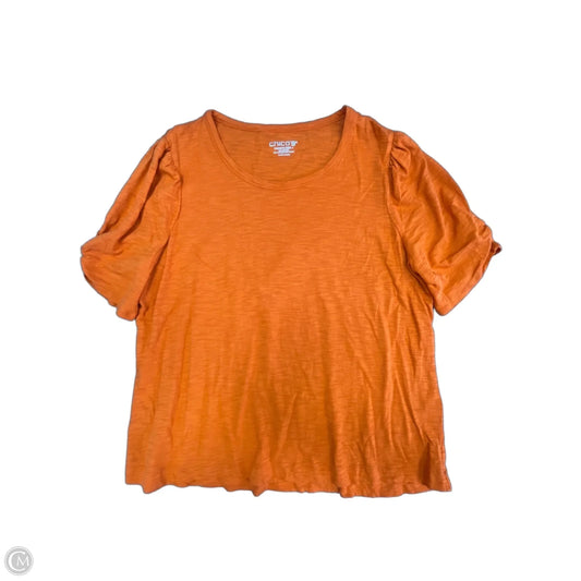 Top Short Sleeve Basic By Chicos In Orange, Size: Xxl