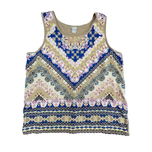 Top Sleeveless By Chicos In Multi-colored, Size: Xxl