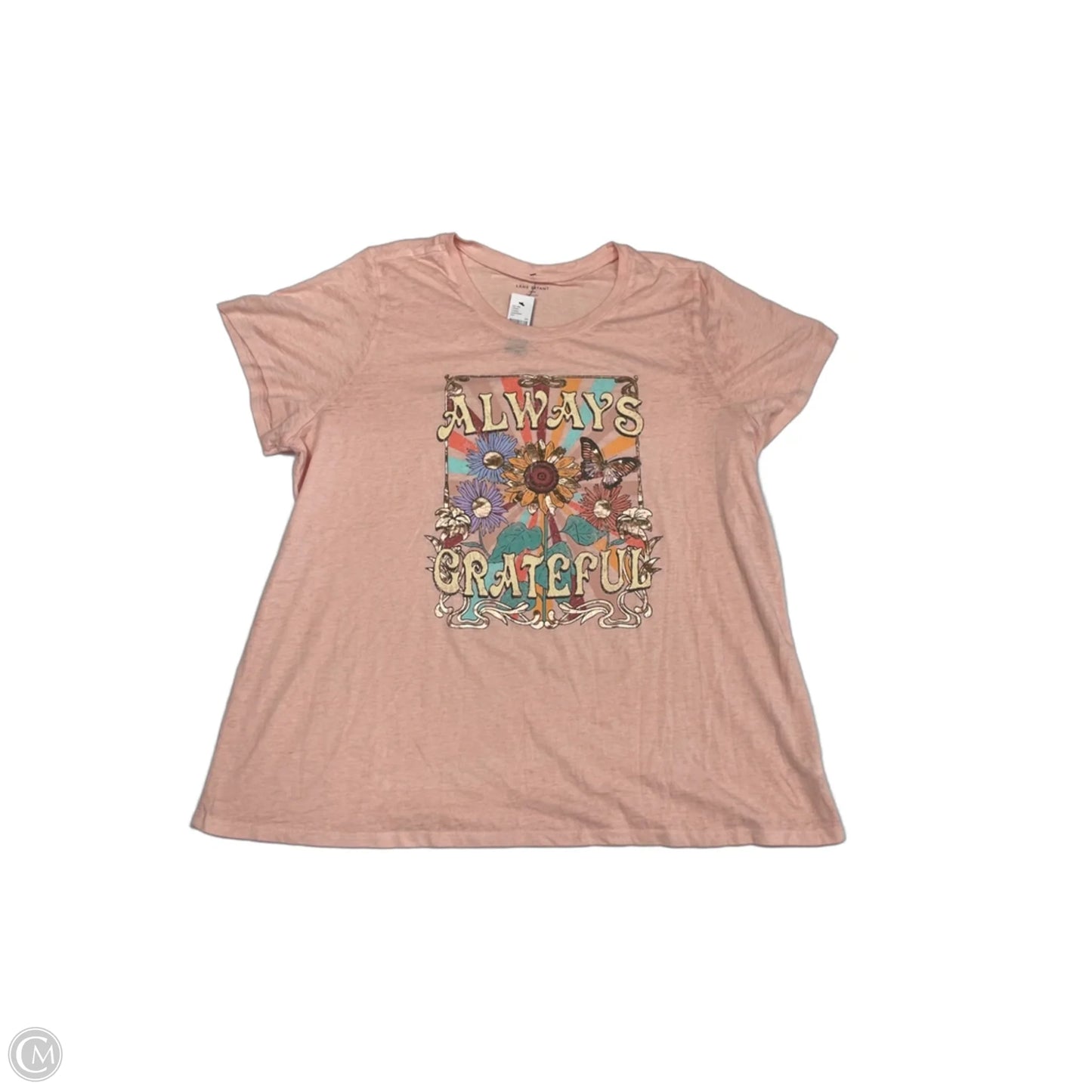 Top Short Sleeve Basic By Lane Bryant In Pink, Size: 3x