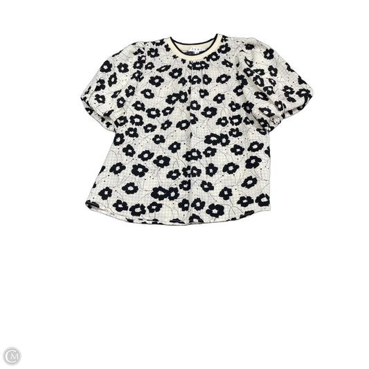 Blouse Short Sleeve By Thml In Black & Cream, Size: S
