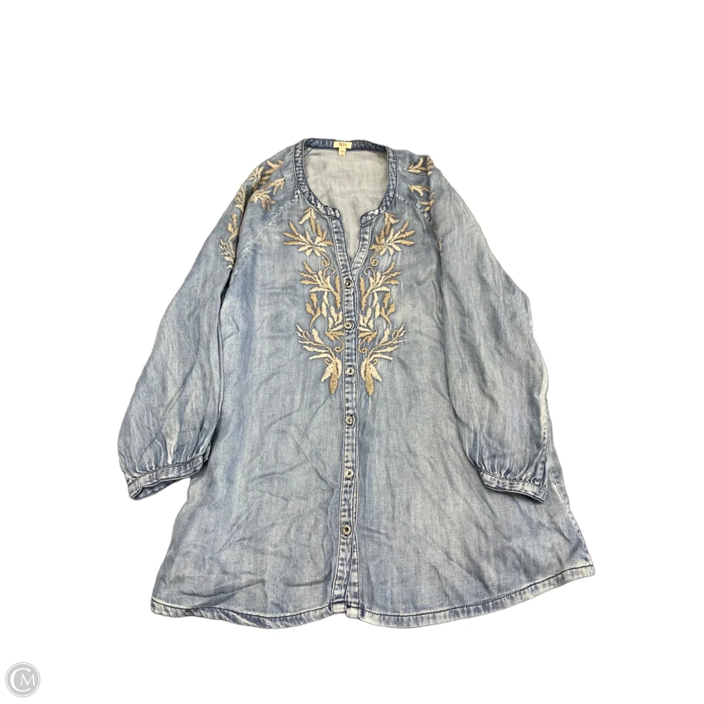 Tunic Long Sleeve By Reba In Blue, Size: L