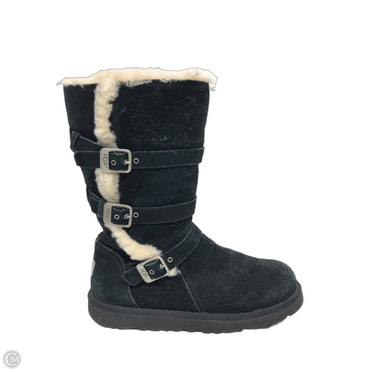 Boots Mid-calf Flats By Ugg In Black, Size: 6
