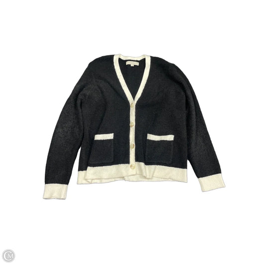 Sweater Cardigan By Loft In Black & Cream, Size: Xxl