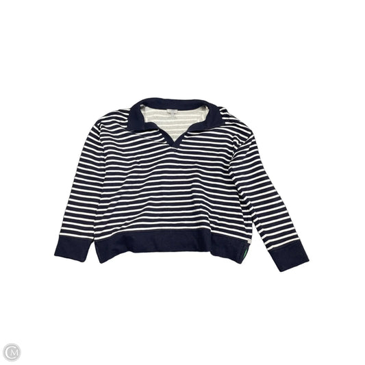 Sweatshirt Collar By Talbots In Blue & White, Size: Lp
