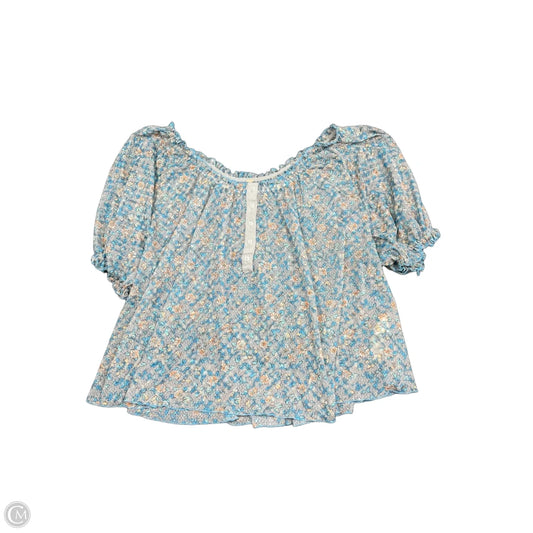 Blouse Short Sleeve By Free People In Blue, Size: L