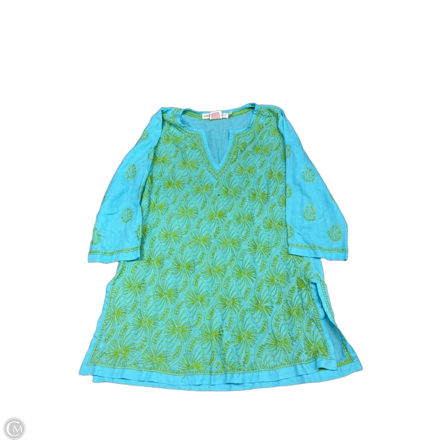 Tunic 3/4 Sleeve By Gretchen Scott In Blue & Green, Size: M