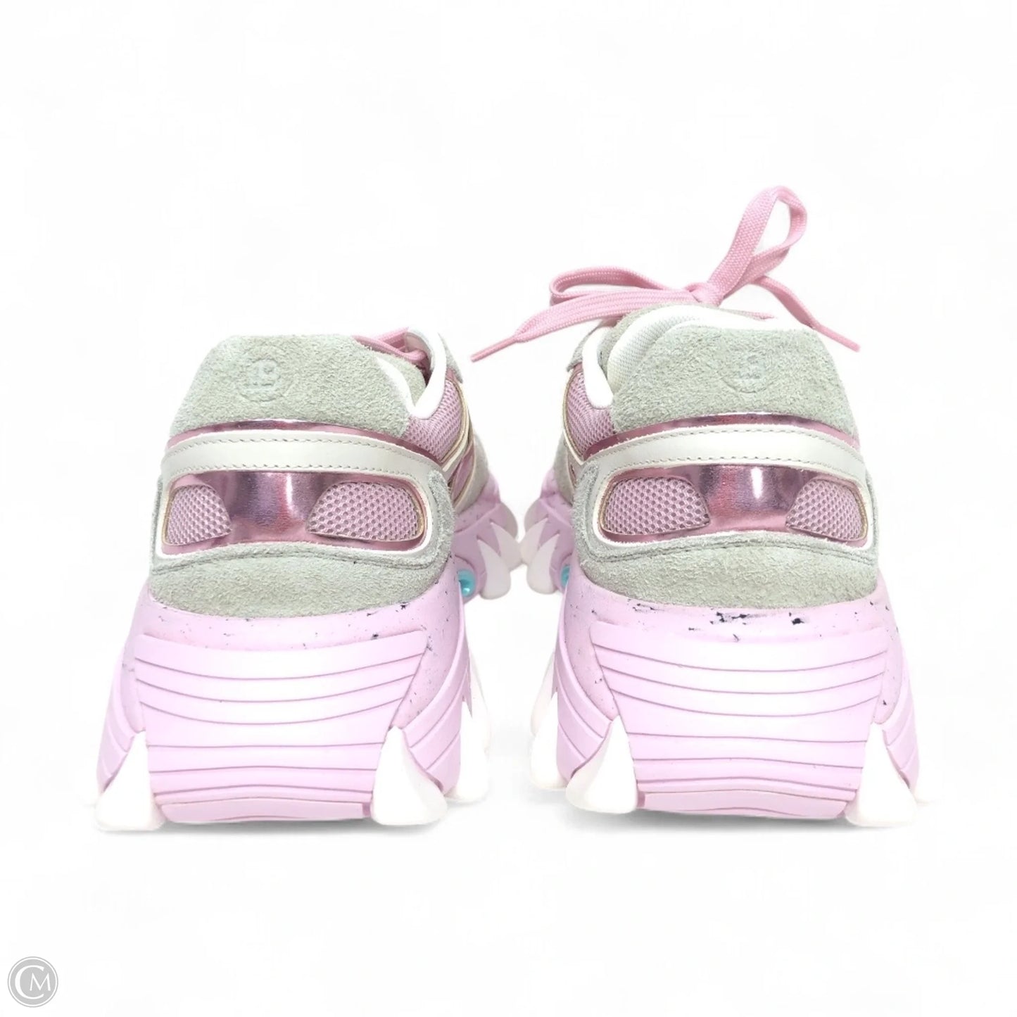 Shoes Luxury Designer By Balmain In Grey & Pink, Size: 8