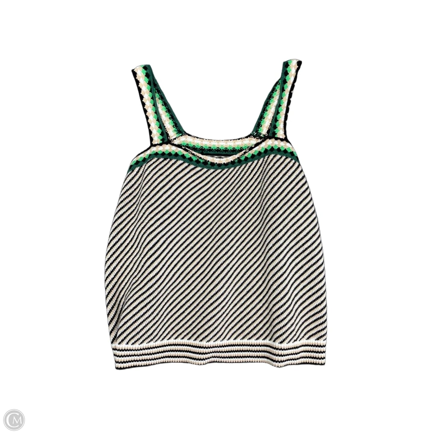 Sweater Short Sleeve By Lane Bryant In Green & Tan, Size: 1x
