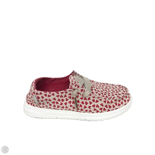 Shoes Sneakers By Hey Dude In Red & Tan, Size: 6