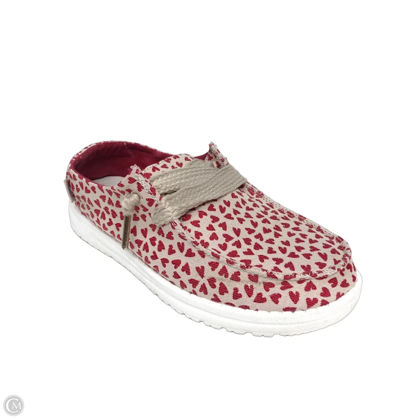 Shoes Sneakers By Hey Dude In Red & Tan, Size: 6