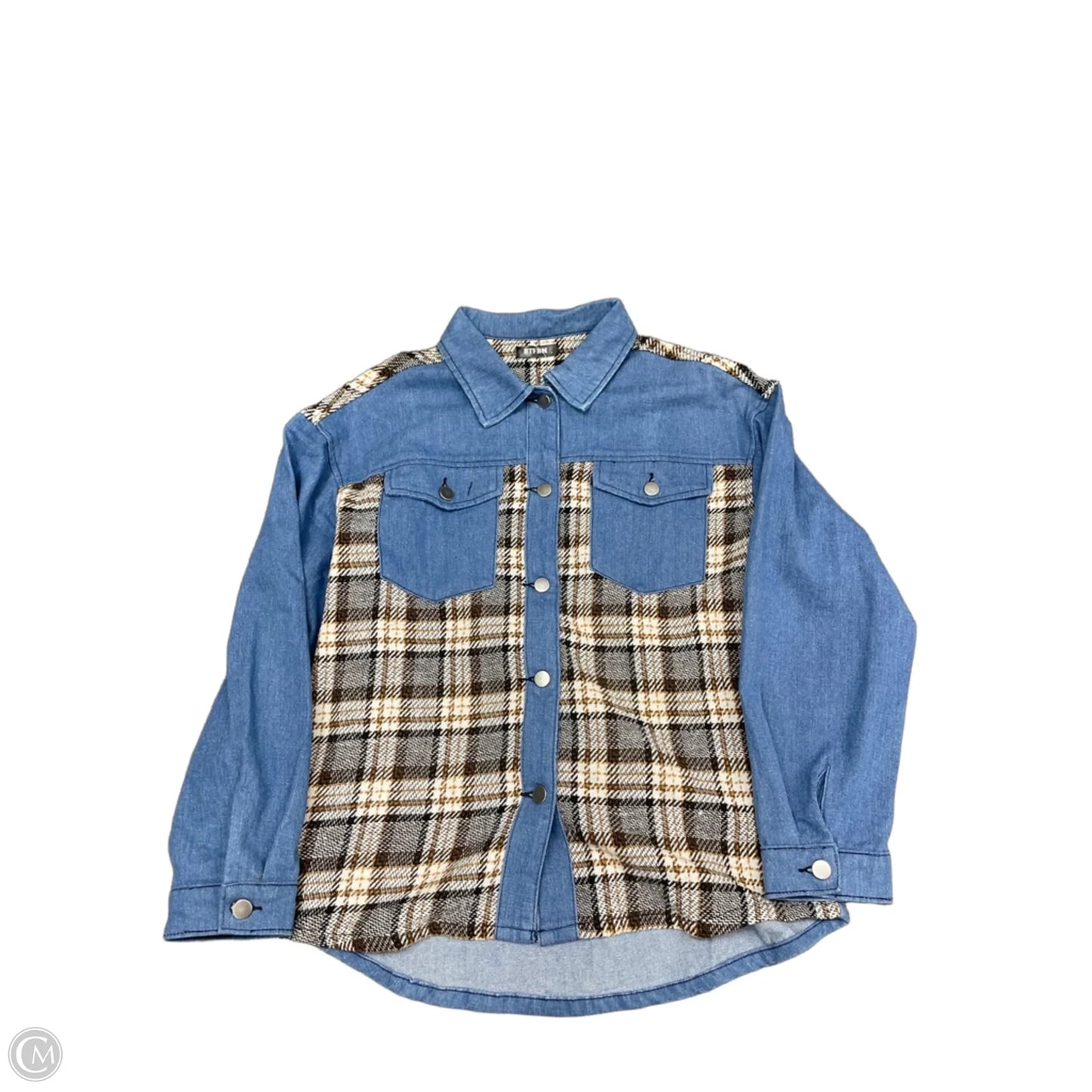 Jacket Shirt By Btfbm In Plaid Pattern, Size: L