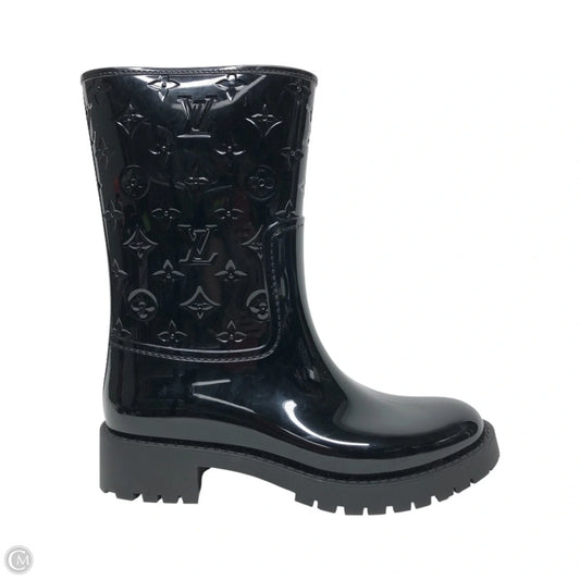 Boots Luxury Designer By Louis Vuitton In Black, Size: 10.5