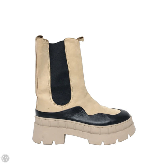 Boots Mid-calf Heels By Steve Madden In Black & Tan, Size: 9