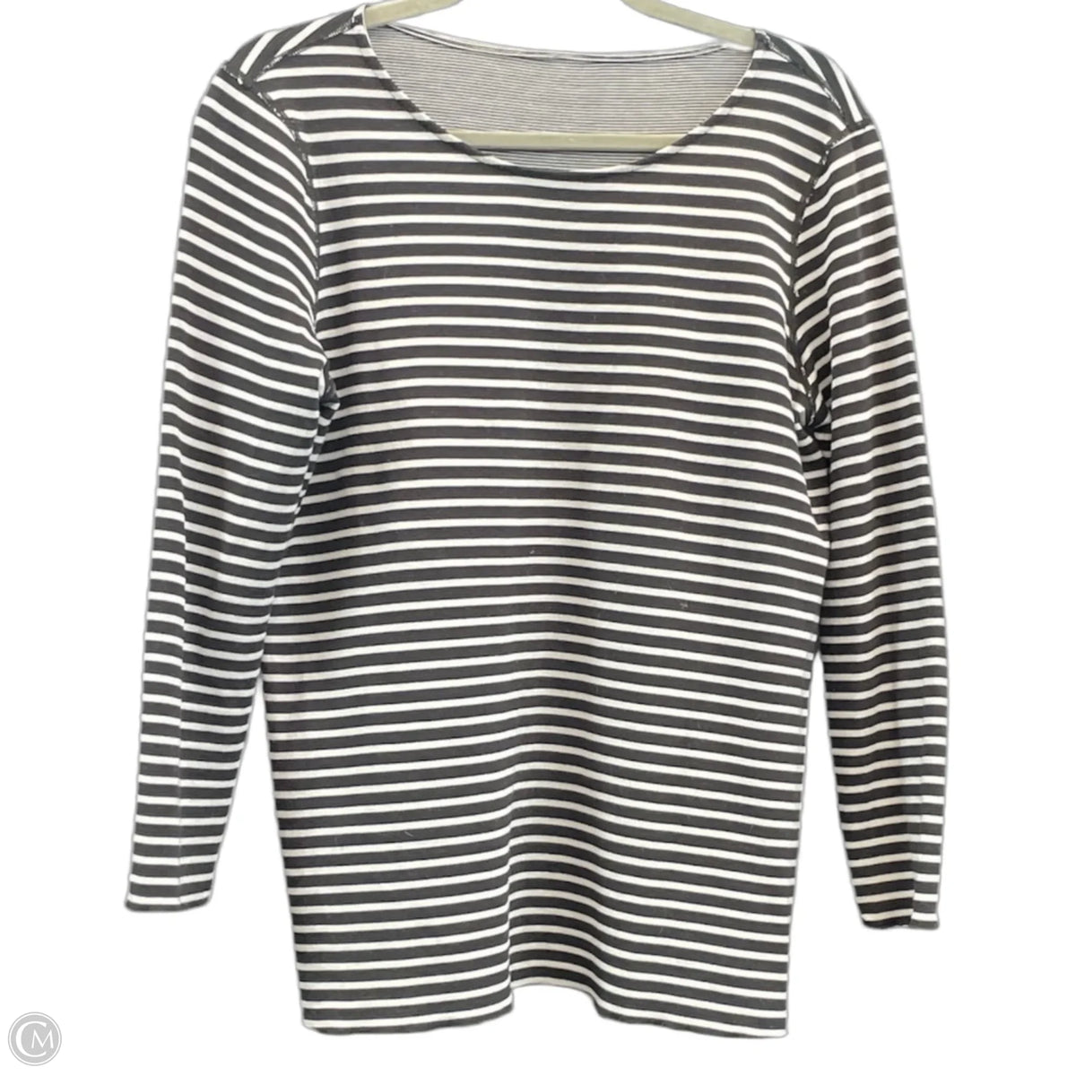Top Long Sleeve By Chicos In Striped Pattern, Size: M