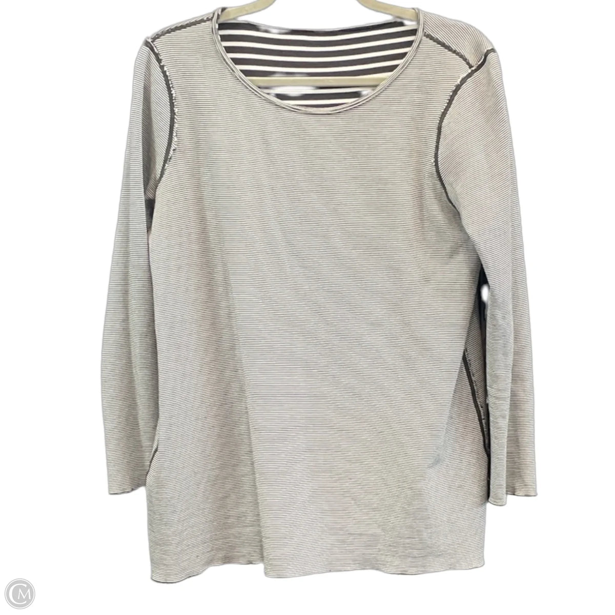Top Long Sleeve By Chicos In Striped Pattern, Size: M