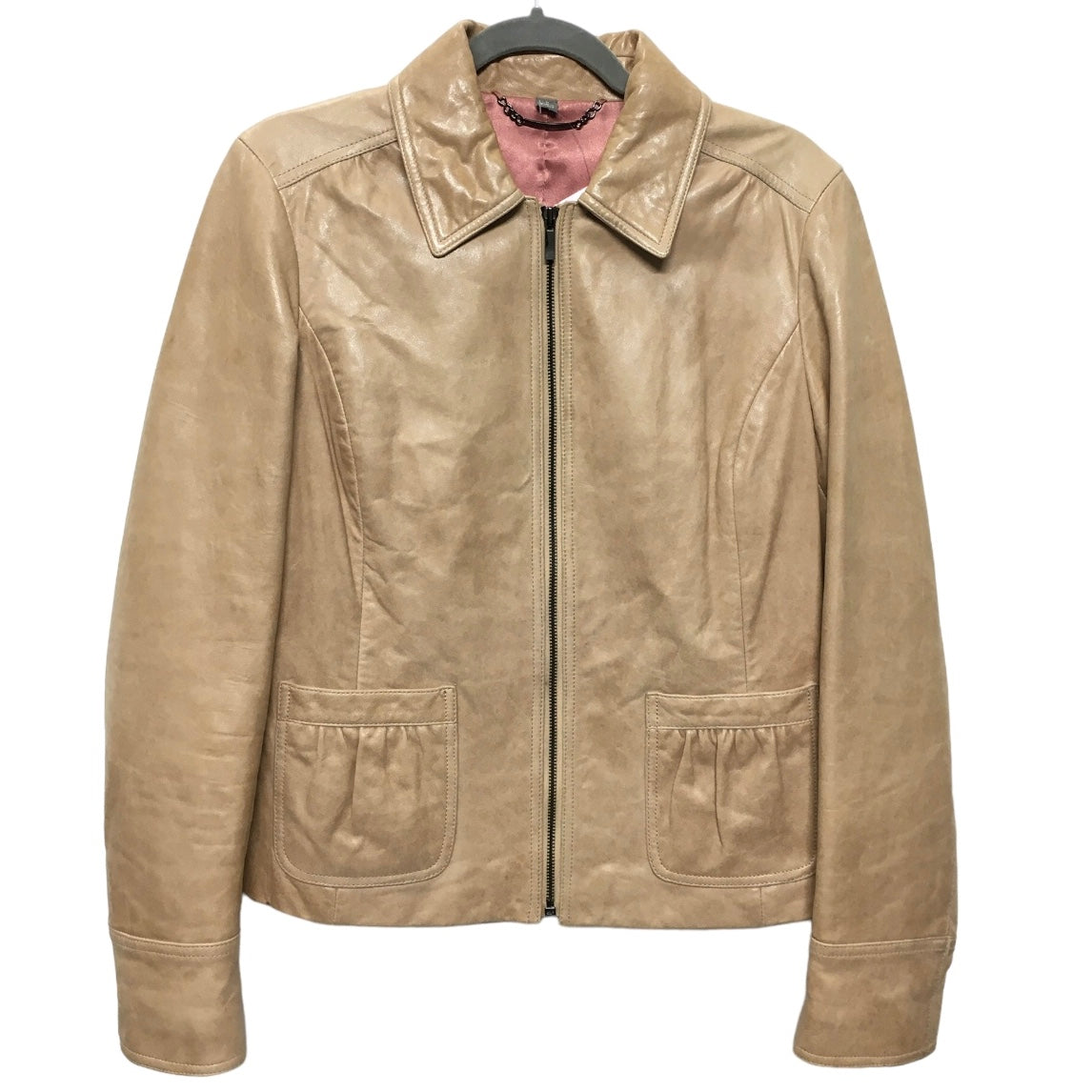 Tan Jacket Leather Ann Taylor, Size M