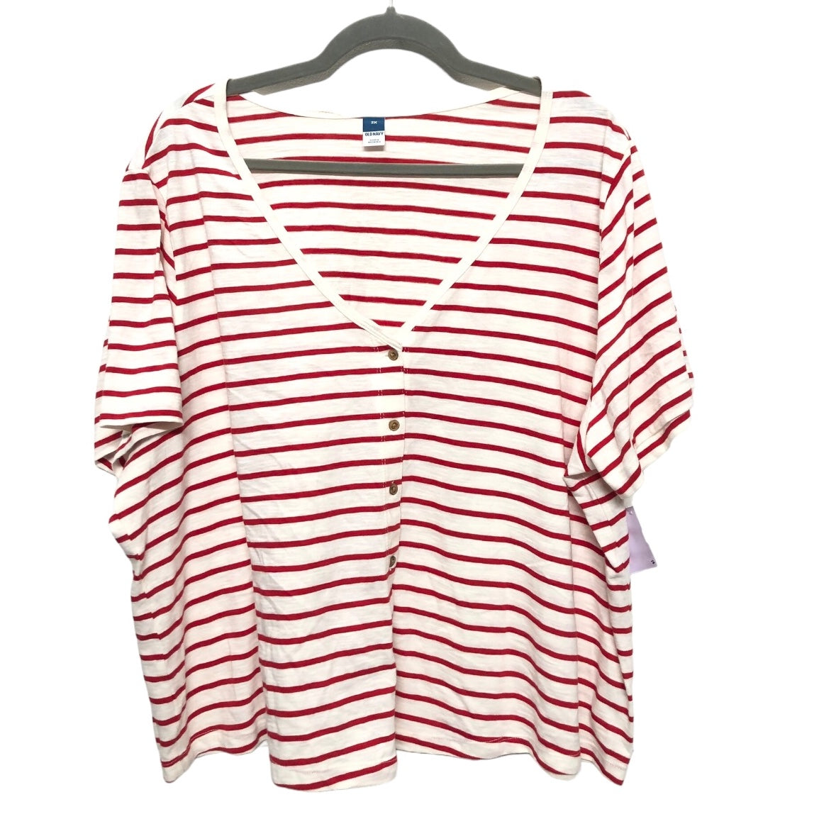 Red & White Top Short Sleeve Old Navy, Size 2x