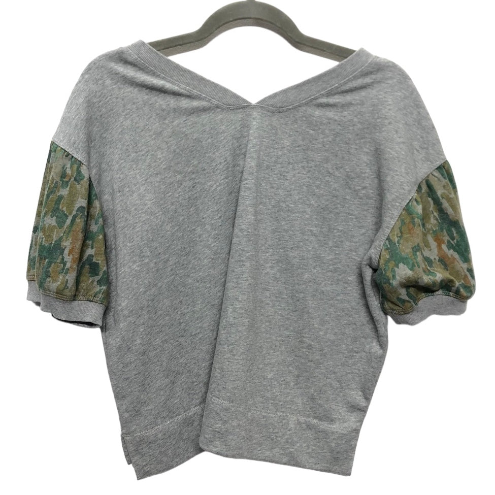 Green & Grey Top Short Sleeve Daily Practice By Anthropologie, Size S