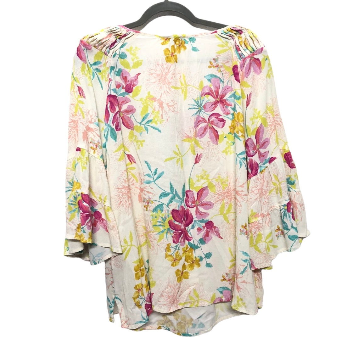 Floral Print Blouse 3/4 Sleeve Clothes Mentor, Size Xl