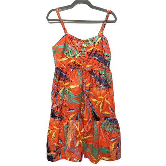 Orange Dress Casual Short Beachlunchlounge, Size S