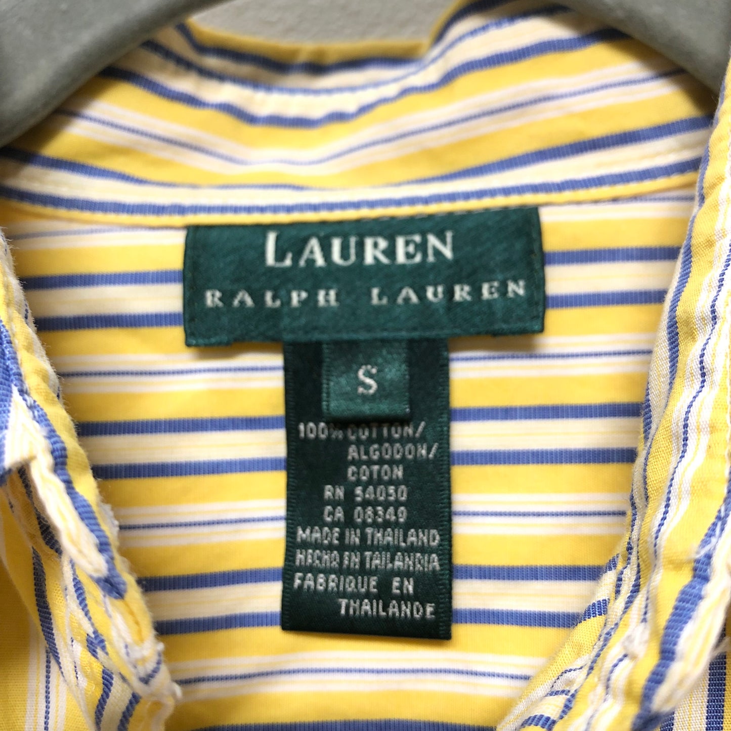 Blue & Yellow Top Long Sleeve Ralph Lauren, Size S