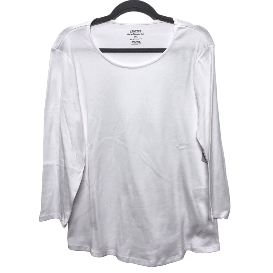 Ivory Top Long Sleeve Basic Chicos, Size L