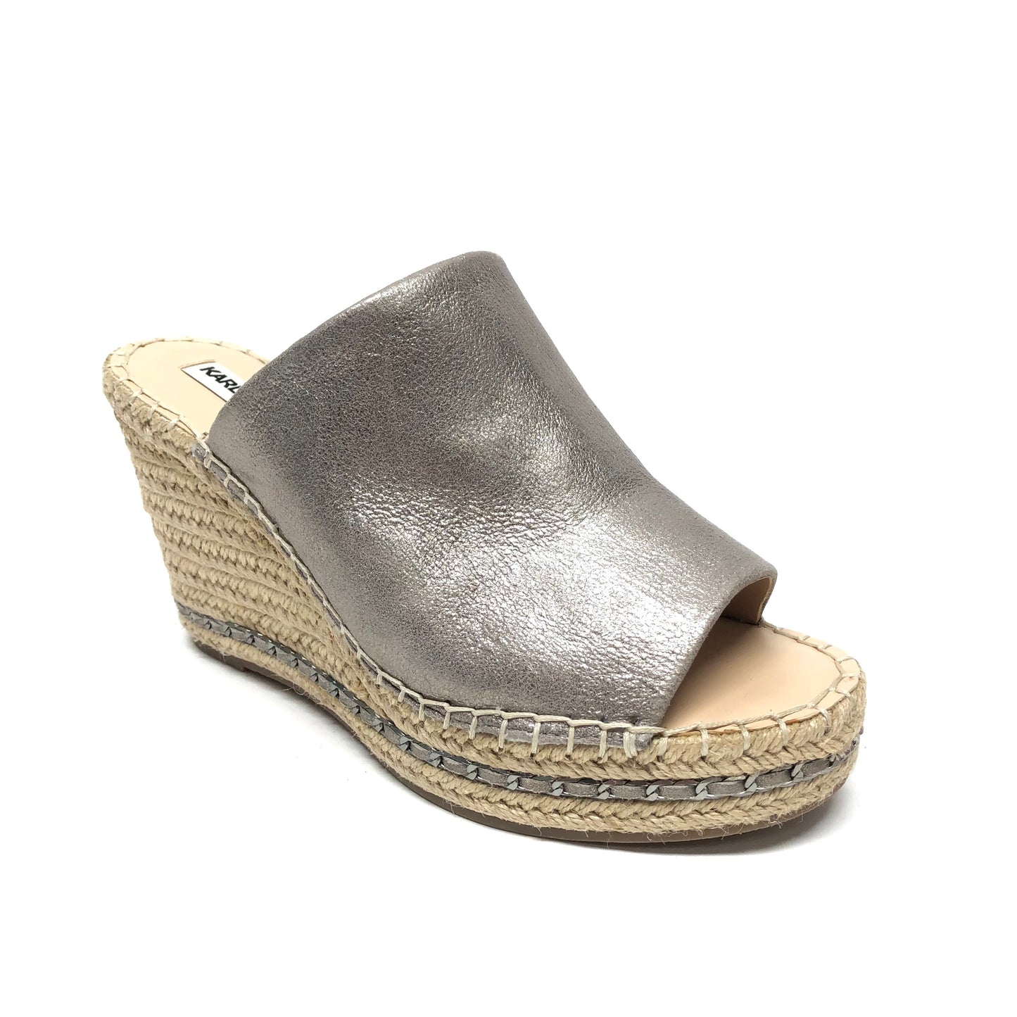 Grey Shoes Heels Wedge Karl Lagerfeld, Size 8