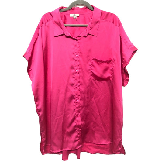 Top Short Sleeve By Entro In Pink, Size: 2x