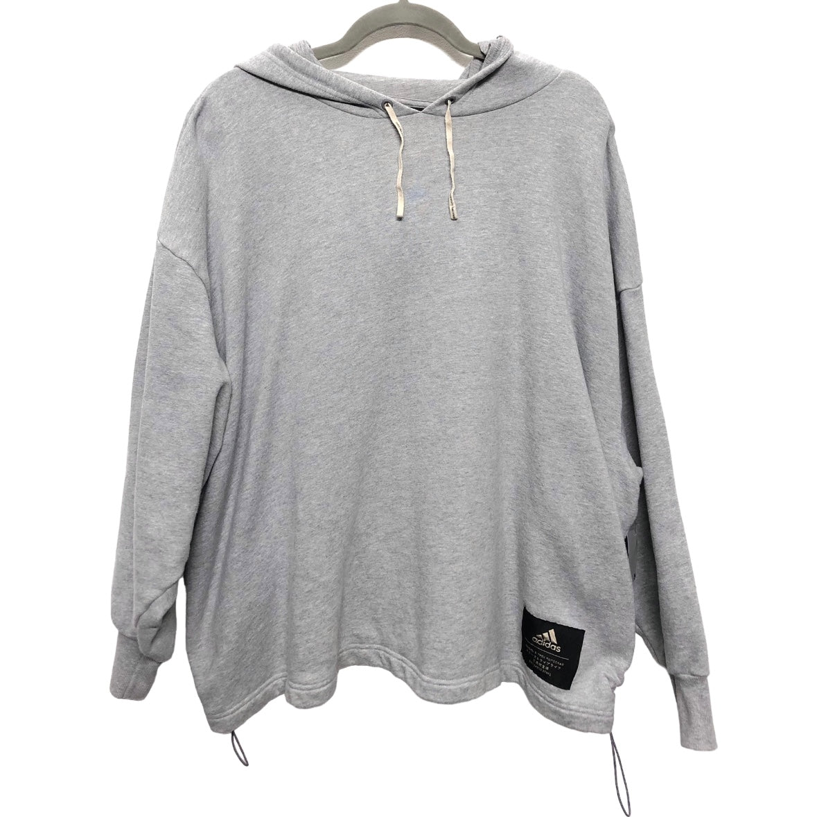 Athletic Sweatshirt Hoodie By Adidas In Grey, Size: M