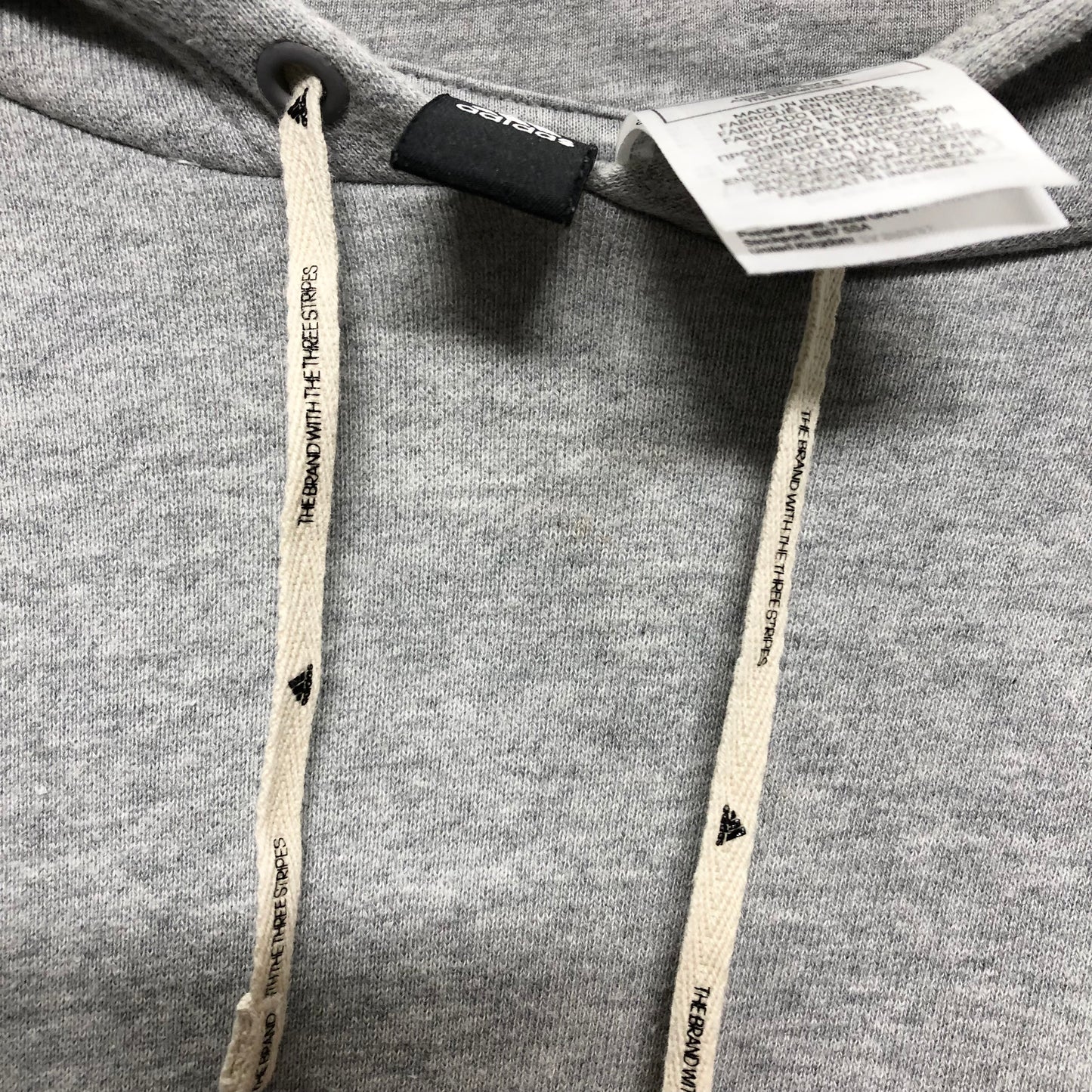 Athletic Sweatshirt Hoodie By Adidas In Grey, Size: M