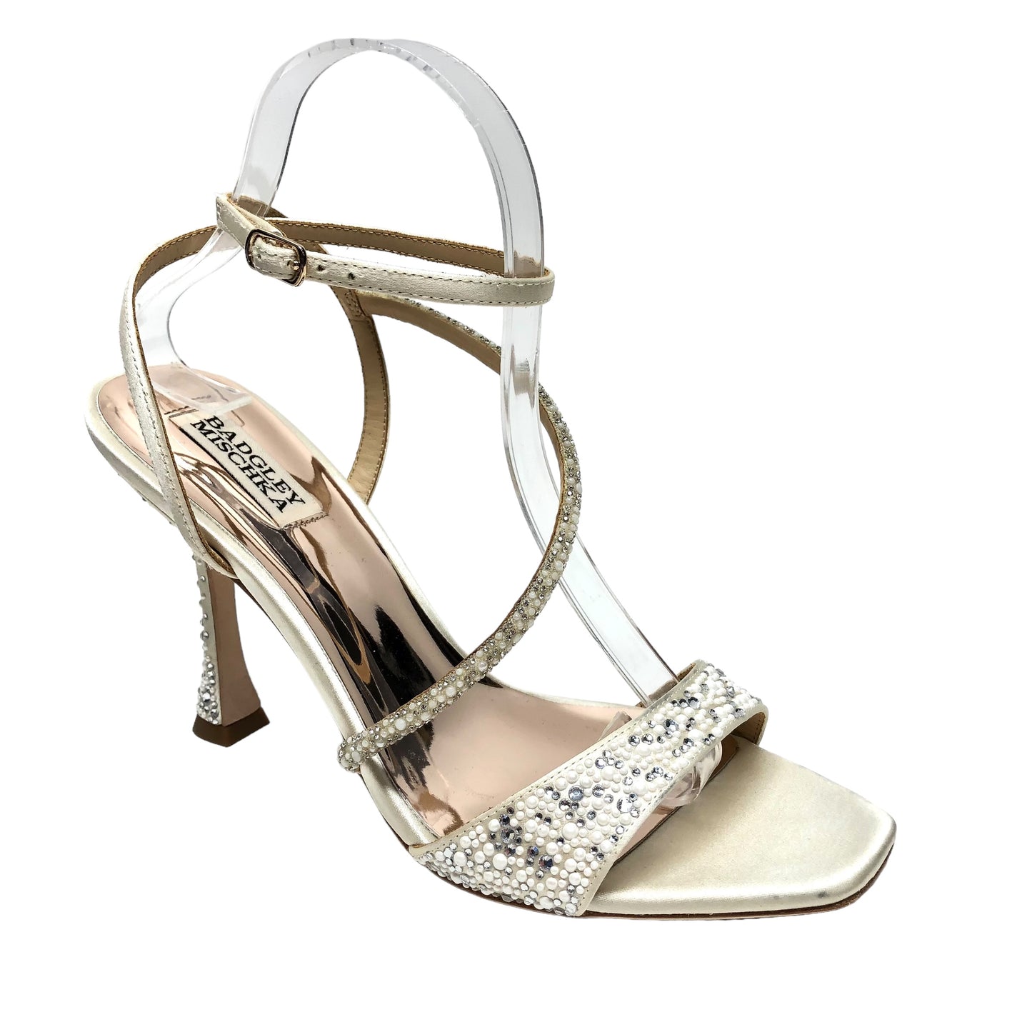 Sandals Heels Stiletto By Badgley Mischka In Beige, Size: 6