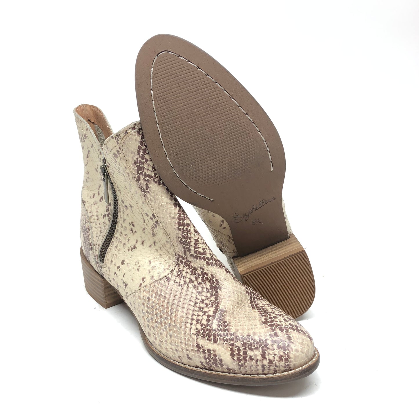 Boots Ankle Heels By Seychelles In Snakeskin Print, Size: 8.5