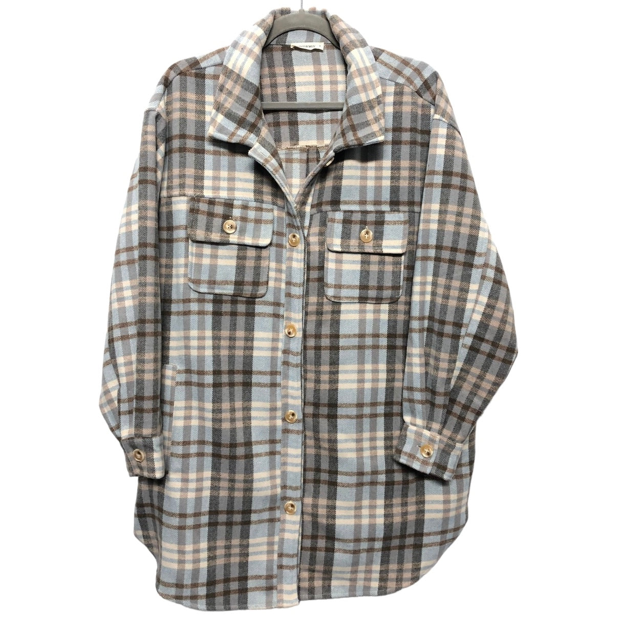 Jacket Shirt By Clothes Mentor In Plaid Pattern, Size: M