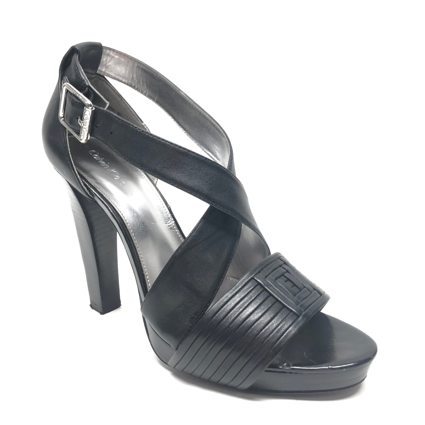 Sandals Heels Block By Calvin Klein In Black, Size: 9