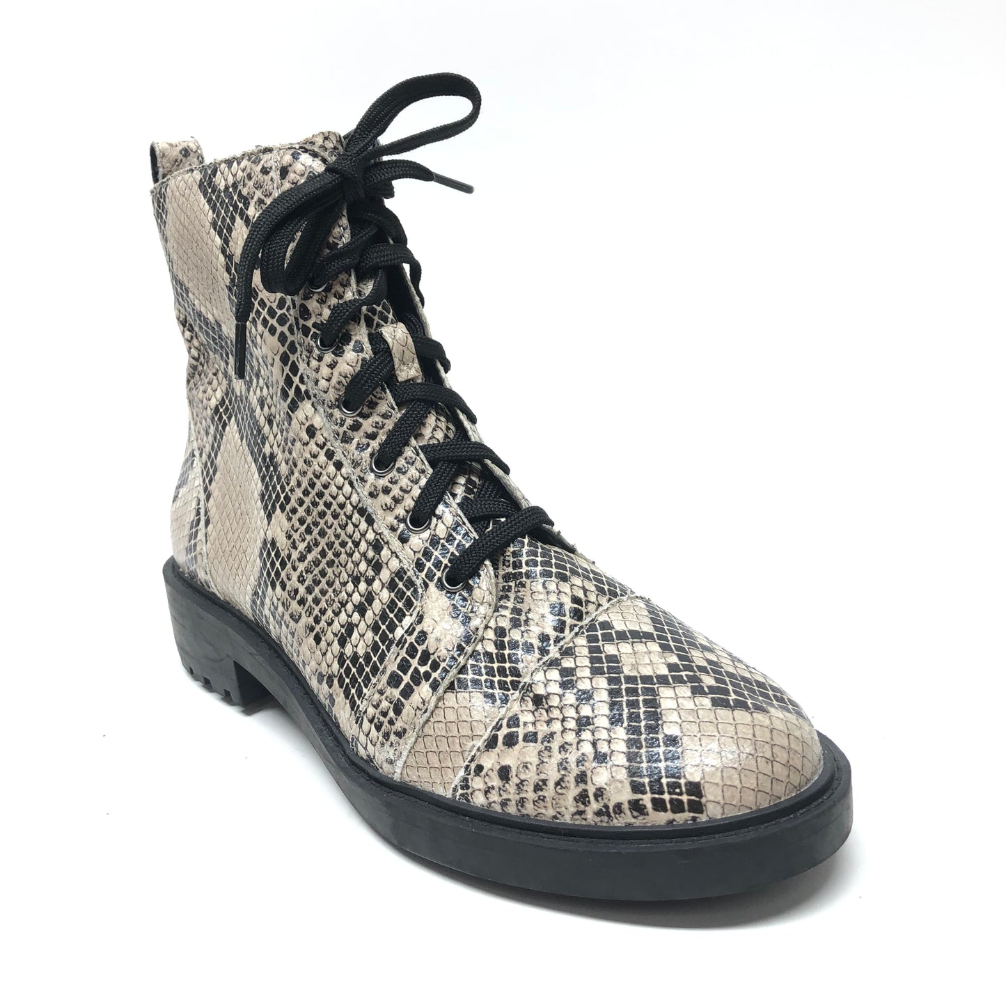 Boots Combat By Linea Paolo In Snakeskin Print, Size: 8