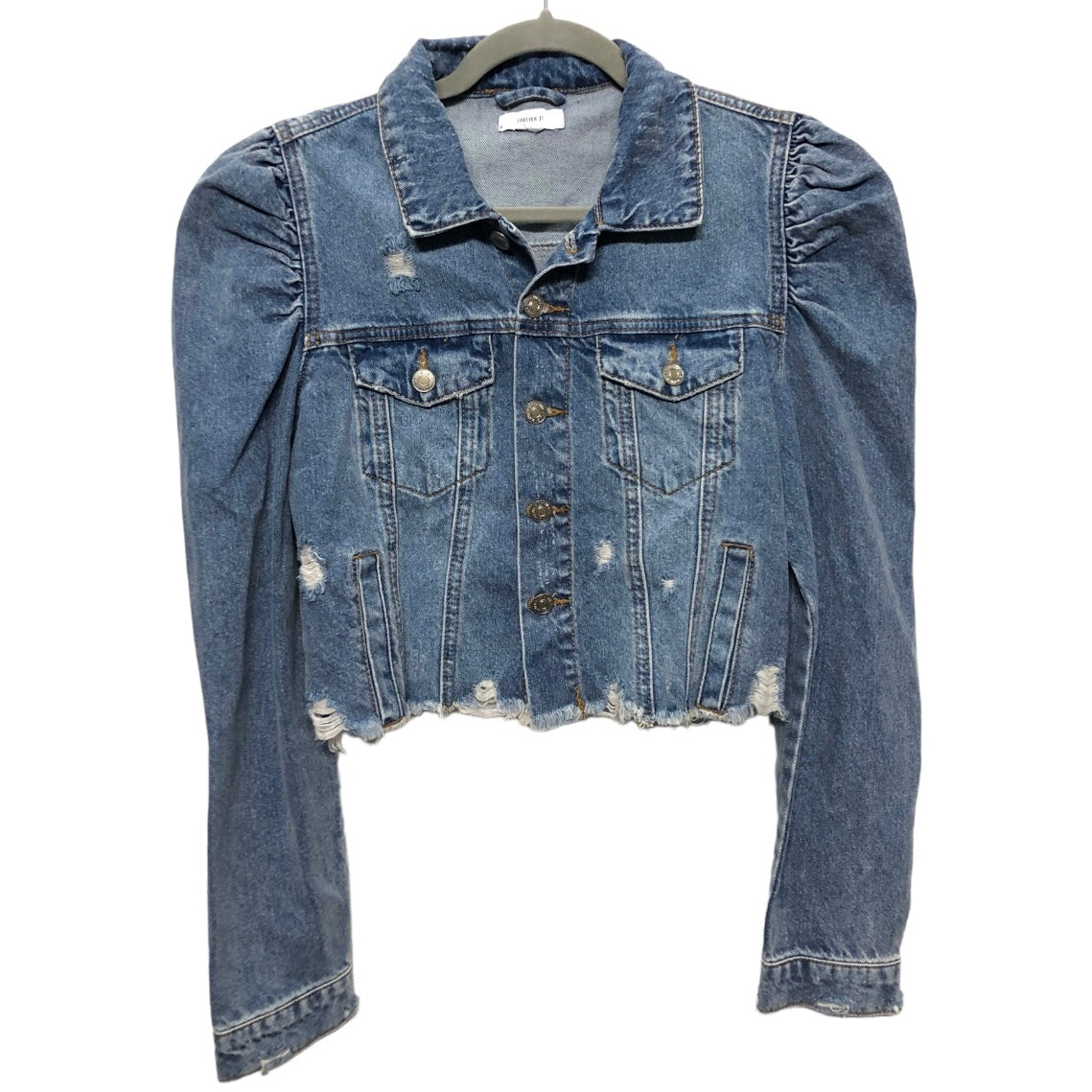 Jacket Denim By Forever 21 In Blue Denim, Size: S