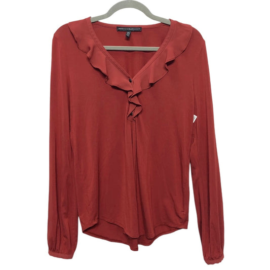 Top Long Sleeve By White House Black Market In Brown & Red, Size: S