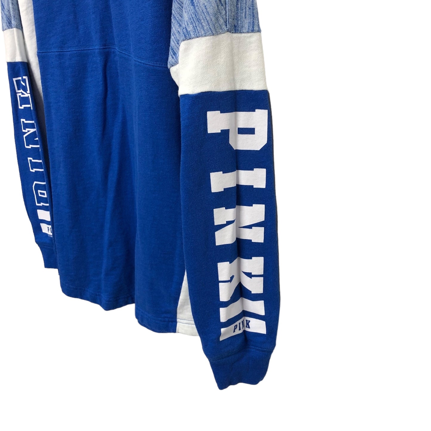 Sweatshirt Crewneck By Pink In Blue & White, Size: L