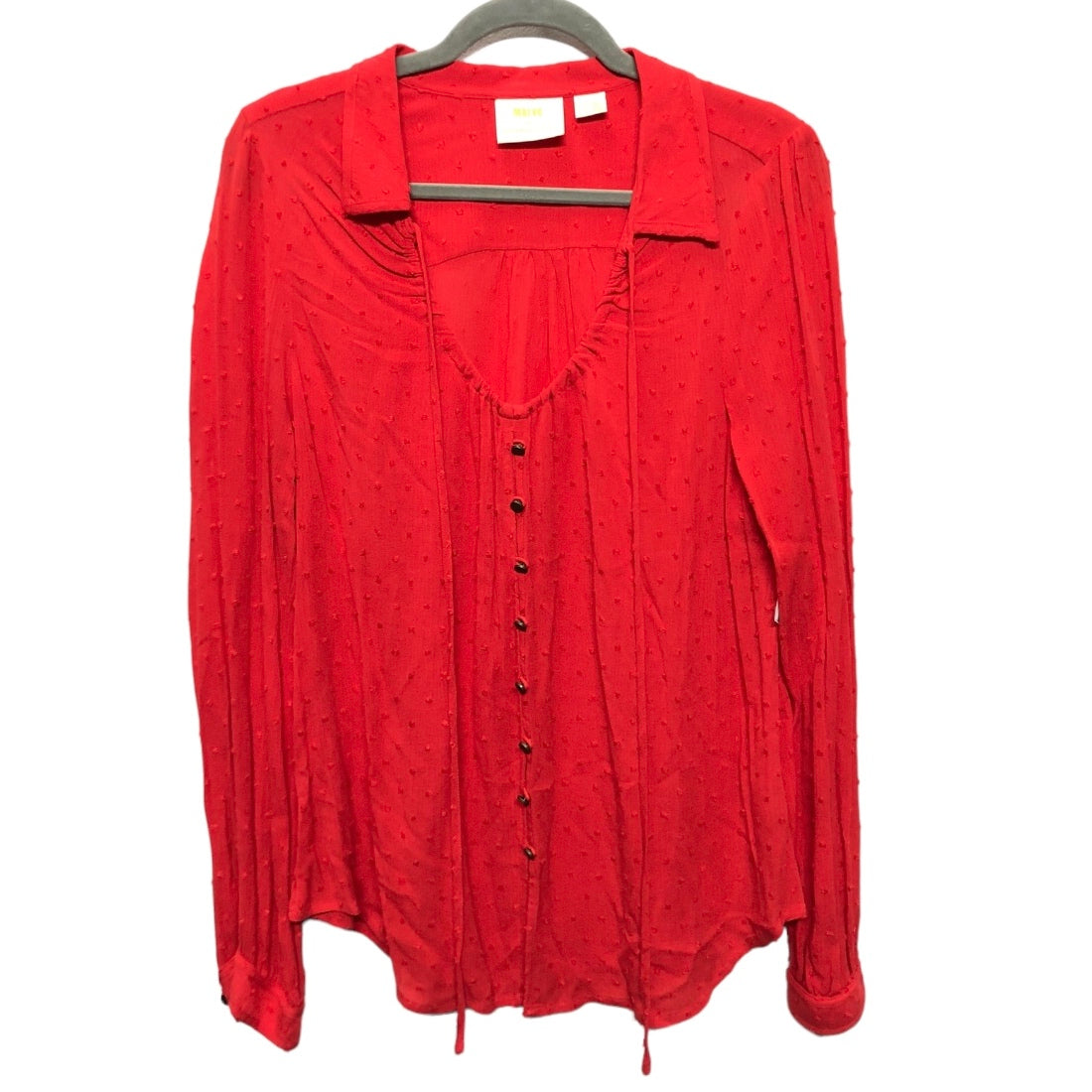 Top Long Sleeve By Maeve In Red, Size: 10