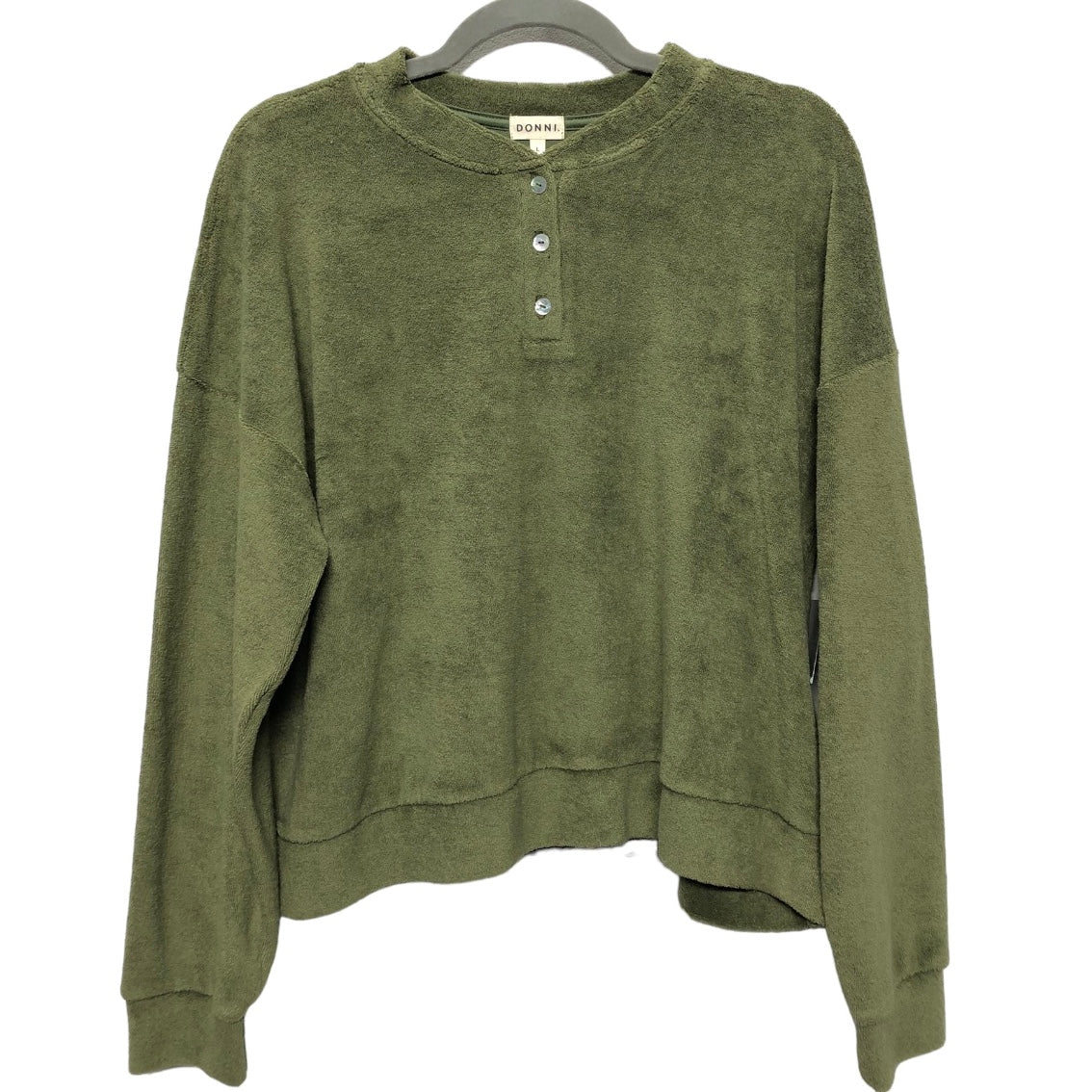 Top Long Sleeve By Donni In Green, Size: L