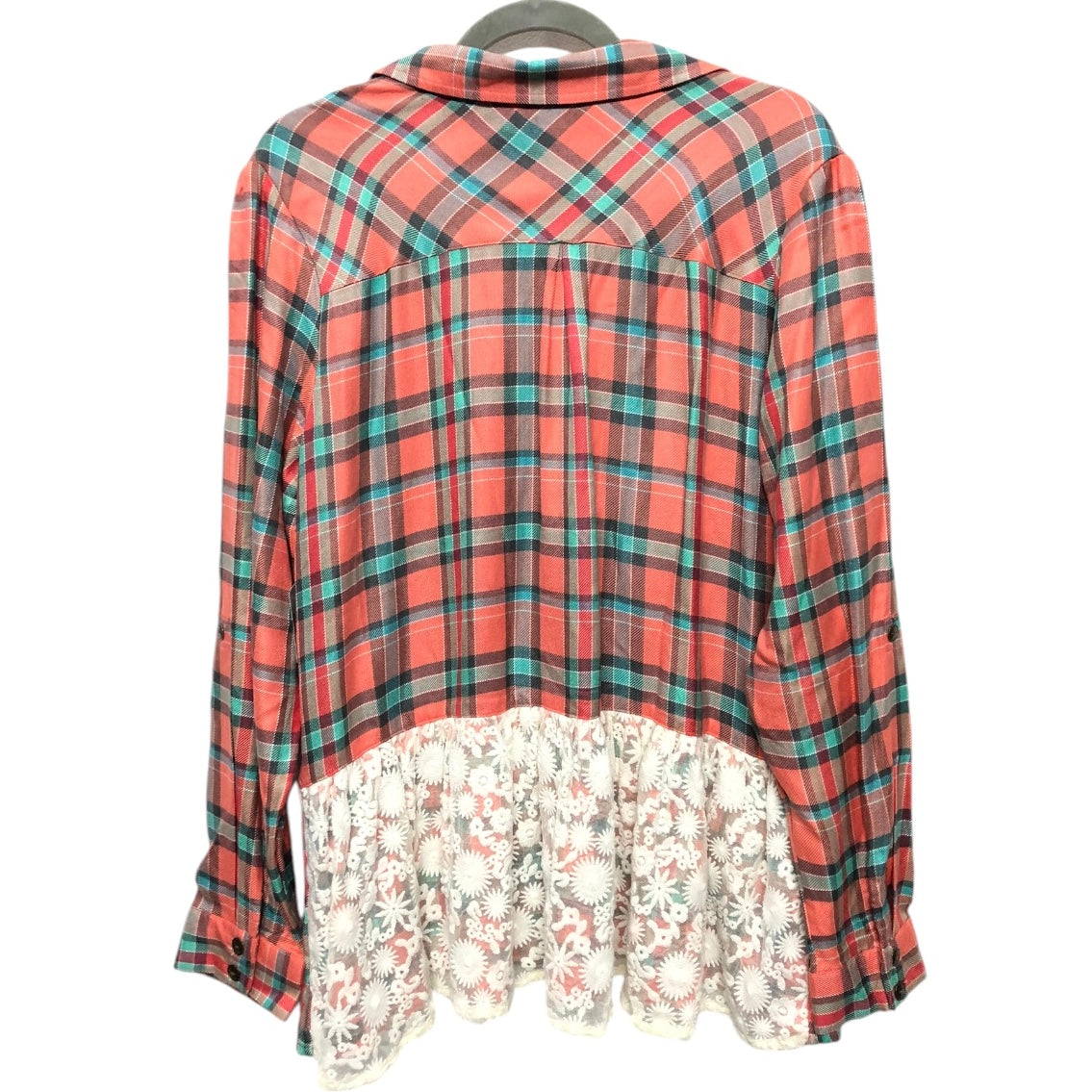 Top Long Sleeve By Matilda Jane In Plaid Pattern, Size: Xl