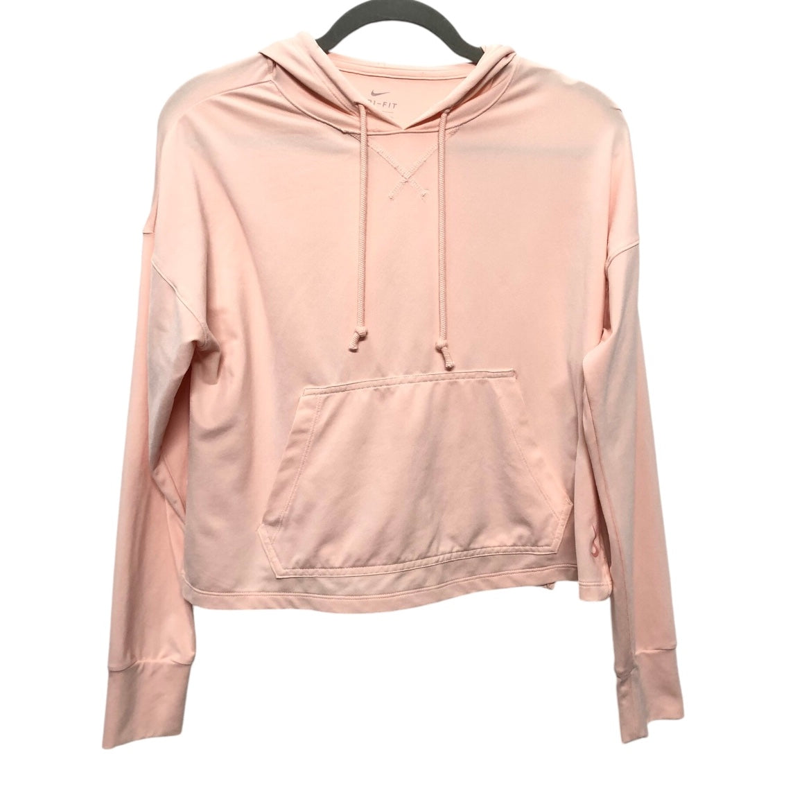 Athletic Top Long Sleeve Hoodie By Nike In Peach, Size: S