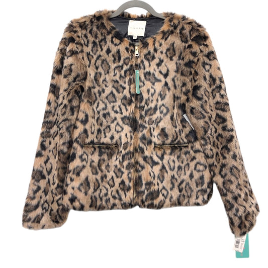 Jacket Faux Fur & Sherpa By Copper Key In Animal Print, Size: L