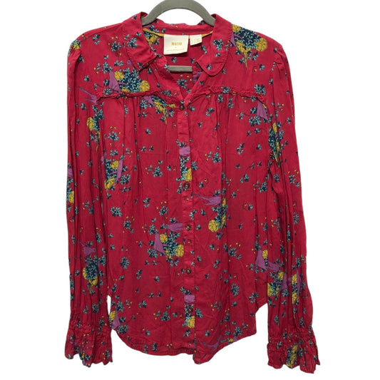 Blouse Long Sleeve By Maeve In Red, Size: 6